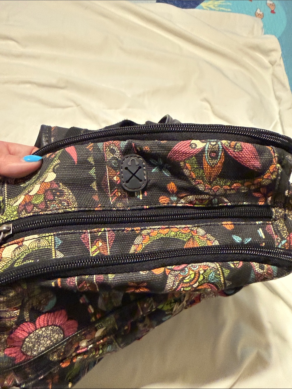 Sakroots Black Multicolor Floral & Owl Print Backpack - Picture 7 of 7